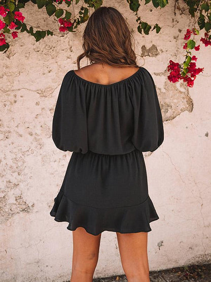 V-neck Casual Bandage Mini Dress