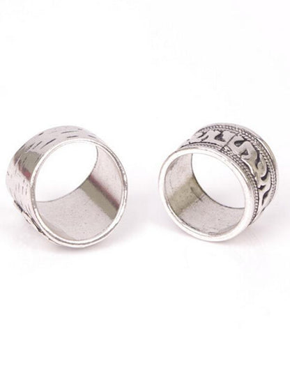 4PCS Vintage Elephant Carved Rings Accessories