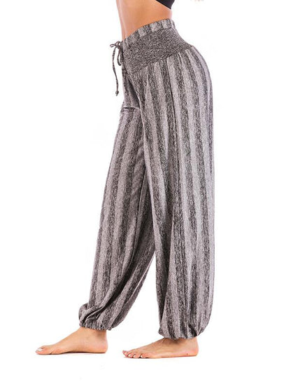 Simple Striped Wide Leg Casual Pants