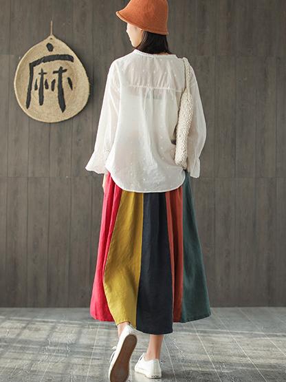 Split-joint Rainbow Loose Skirt Bottom