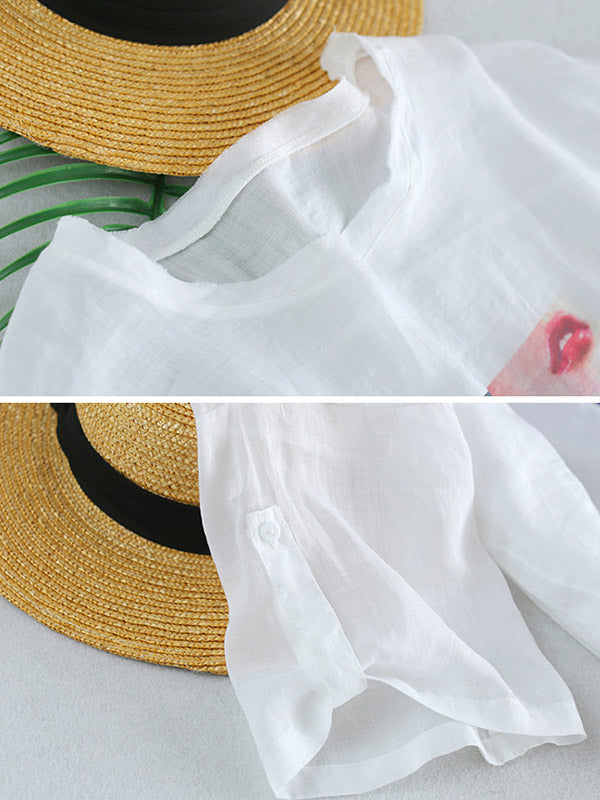 Casual Cartoon Printed Thin Half Sleeve T-Shirts Tops