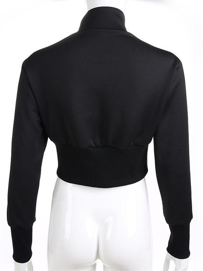 Sports Casual Stand Collar Long Sleeves Hoodies & Jackets