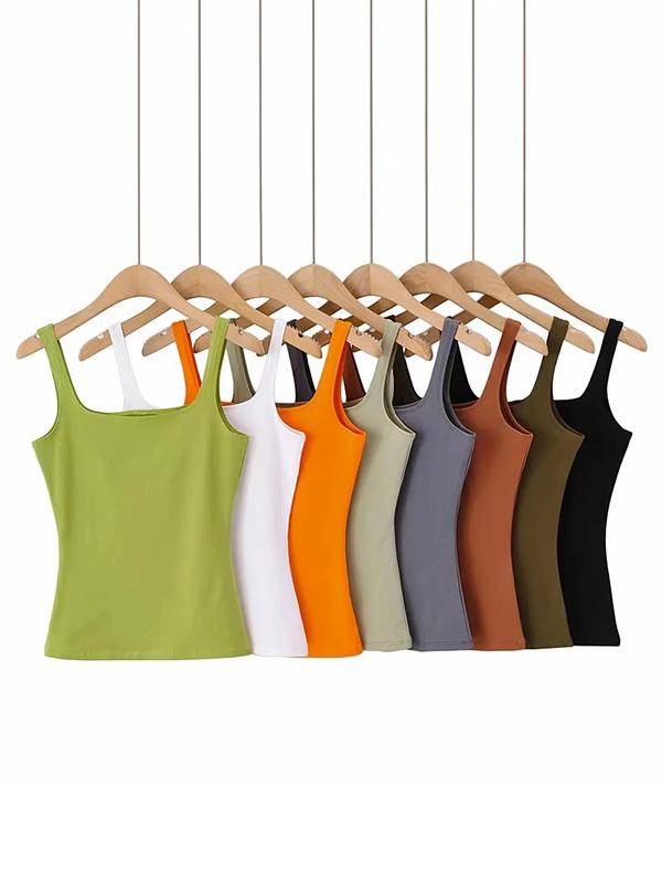 Sexy Solid Wrap Spaghetti-Neck Vest Top