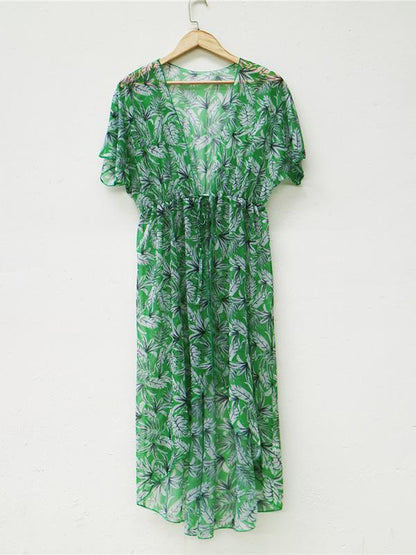 Batwing Sleeves Bandage Chiffon Cover-Ups Swimwear