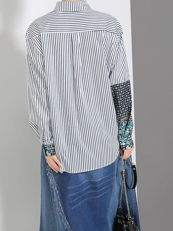 New Striped Split-joint Shirt