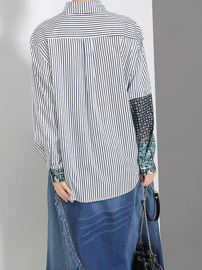 New Striped Split-joint Shirt