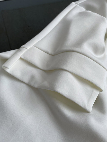 Girlish Loose Black&White V-Neck Half Sleeves T-Shirts