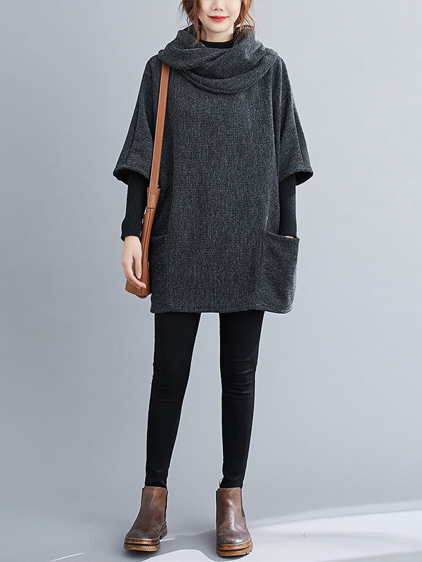 Solid Color Heaps Collar Half Sleeve T-Shirt