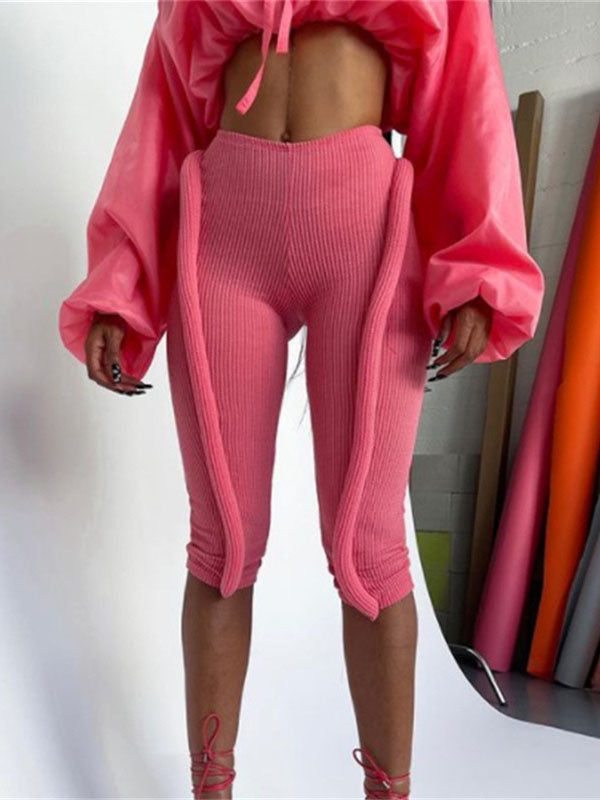 Fluorescent High-Waist Seven-Point Leggings