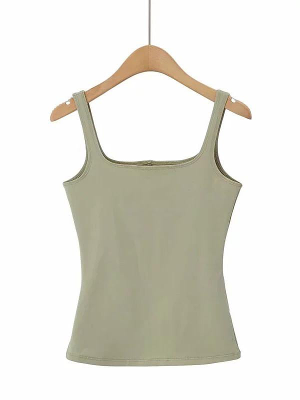 Sexy Solid Wrap Spaghetti-Neck Vest Top