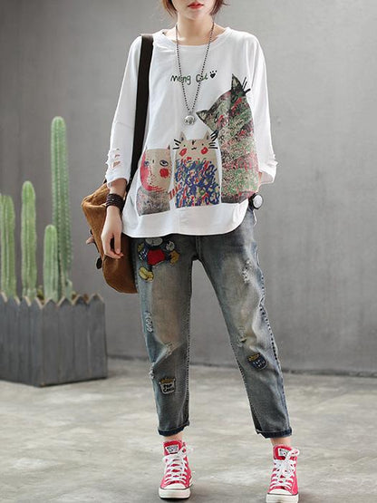 Loose Printed Comfortable Blouse