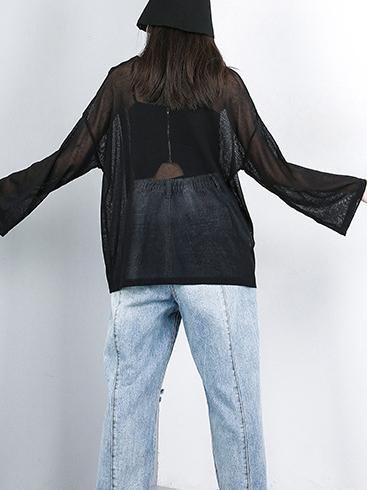Ruffled See-through Sun-protection T-shirt