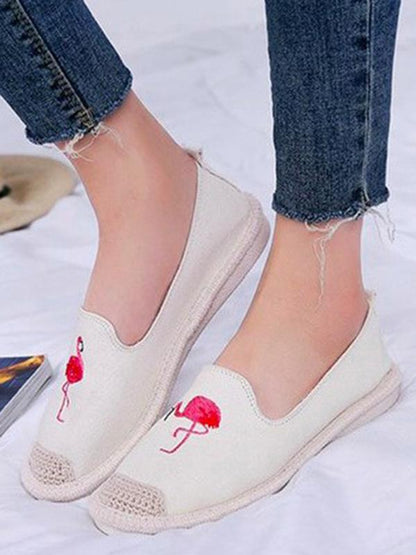 Embroidered Canvas Fisherman Flats