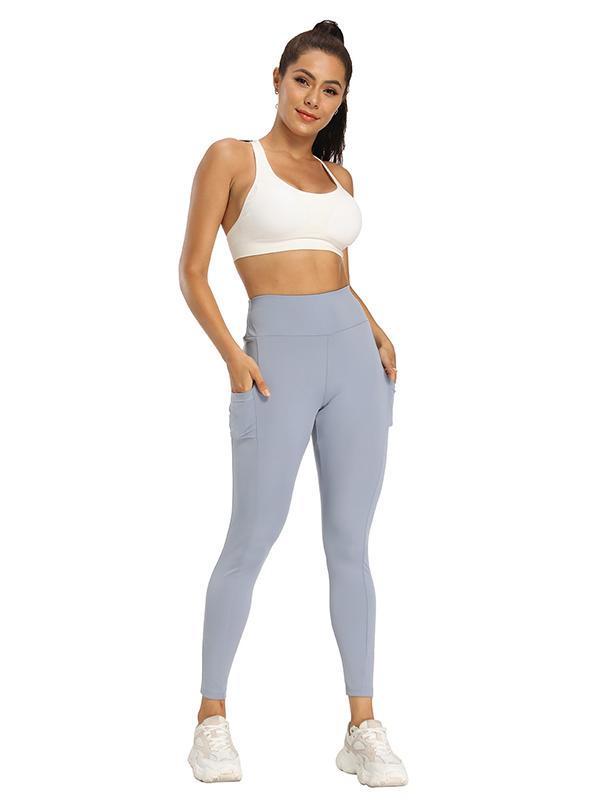 Sexy Wrap Solid Color High Waist Sports Leggings