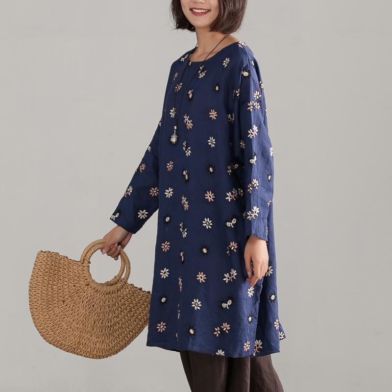 Embroidery Long Sleeve Loose Casual Women Blouse