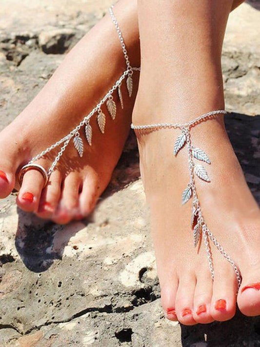 Bohemia Leaf Tassels Footchain Accessories