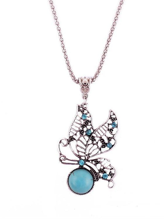 Hollow Butterfly Turquoise Necklaces Accessories