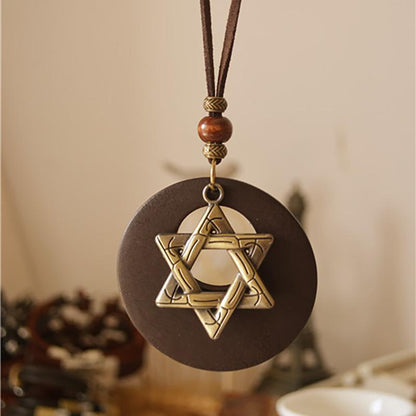 Ethnic Style Vintage Sweater Chain Moon Star Necklace