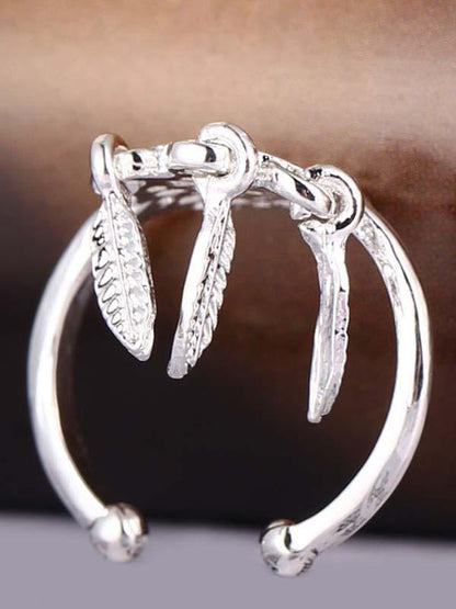 Vintage Hollow Feather Rings Accessories