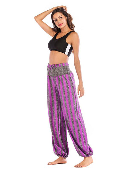 Simple Striped Wide Leg Casual Pants