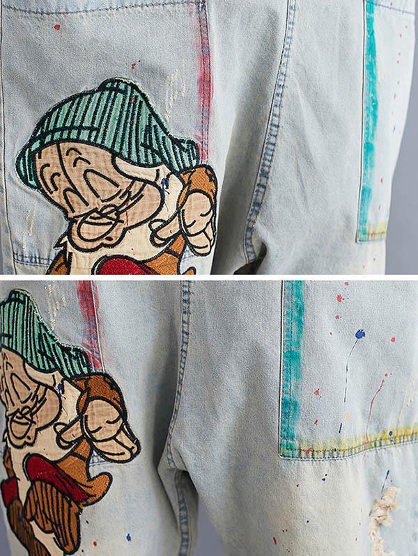 Original Cartoon Print Harem Jumpsuits