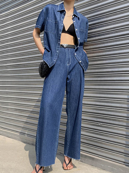 Original Blue Empire Wide-Leg Jean Pants