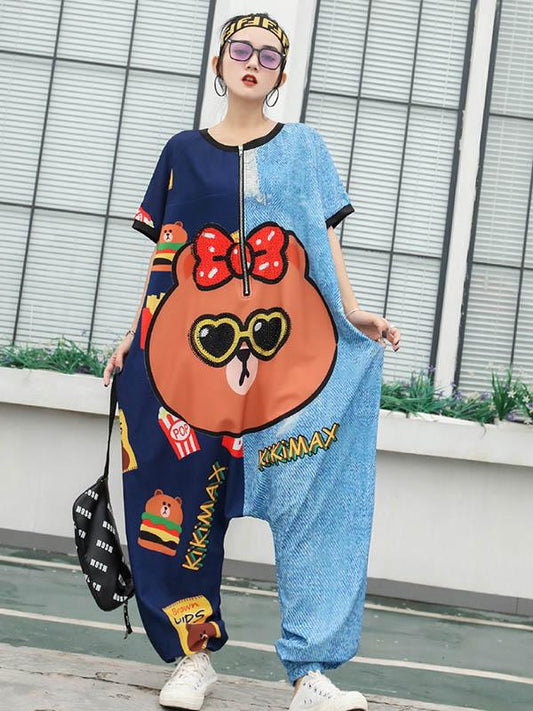 Street Casual Printed Jumpsuits