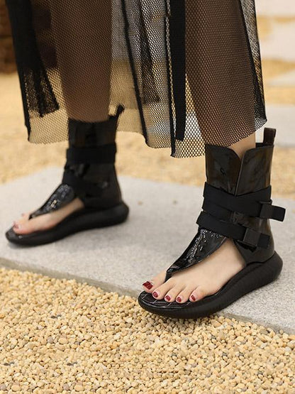 Black High Top Flip Gladiator Sandals