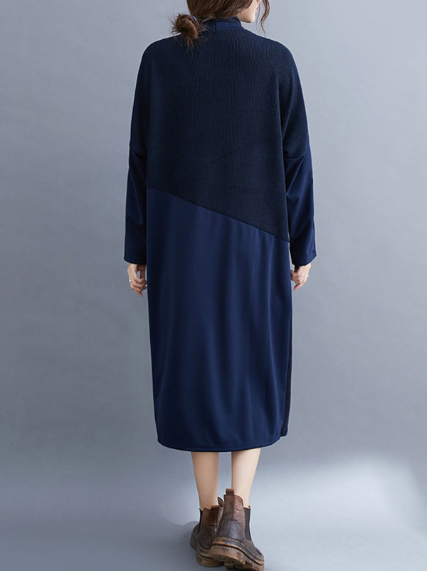 Original Split-Joint Round-Neck Dress