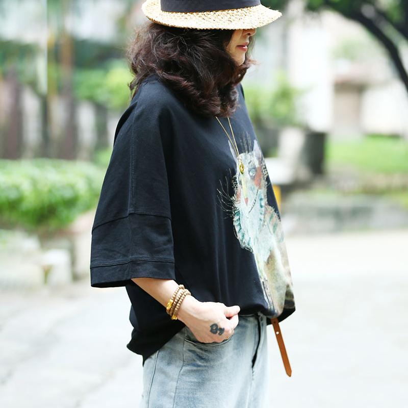Animal Printed Loose Casual Summer Women Blouse