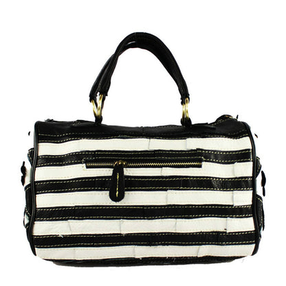 women's bag leather carry-on slant satchel leather mosaic flower bag