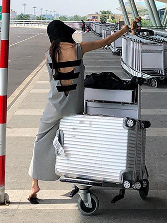 Gray Backless Sleeveless Split-side Long T-shirt Dress
