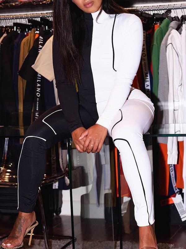 Two-Color Split-Joint Line Sports Yoga&Gym Jumpsuits