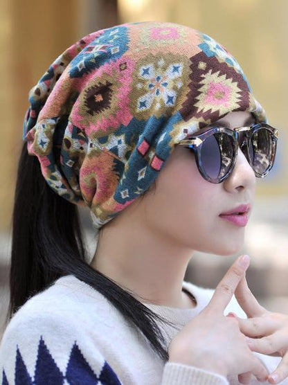 Printed Floral Geometric Elastane  Hood