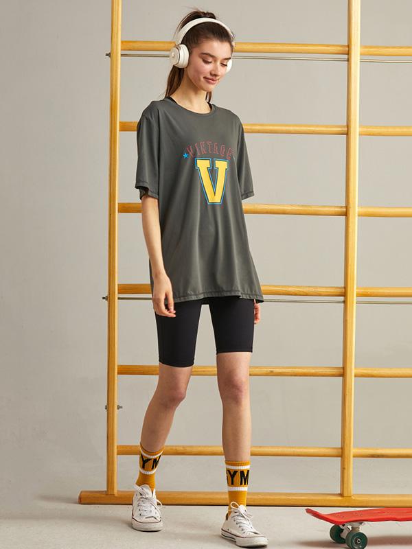 Loose Quick Dry Breathable Printed Sports T-Shirts Tops