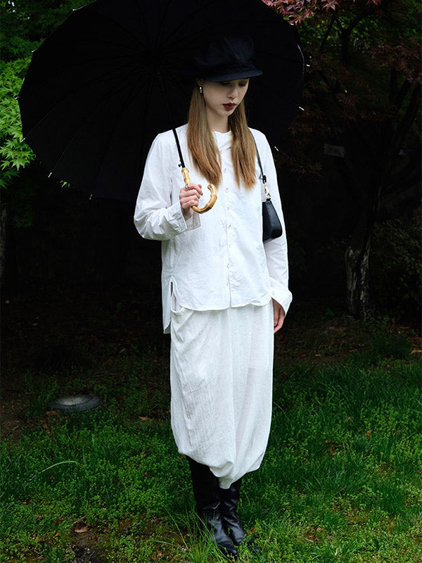 Casual Solid Color Asymmetric Empire Harem Capri-Pants