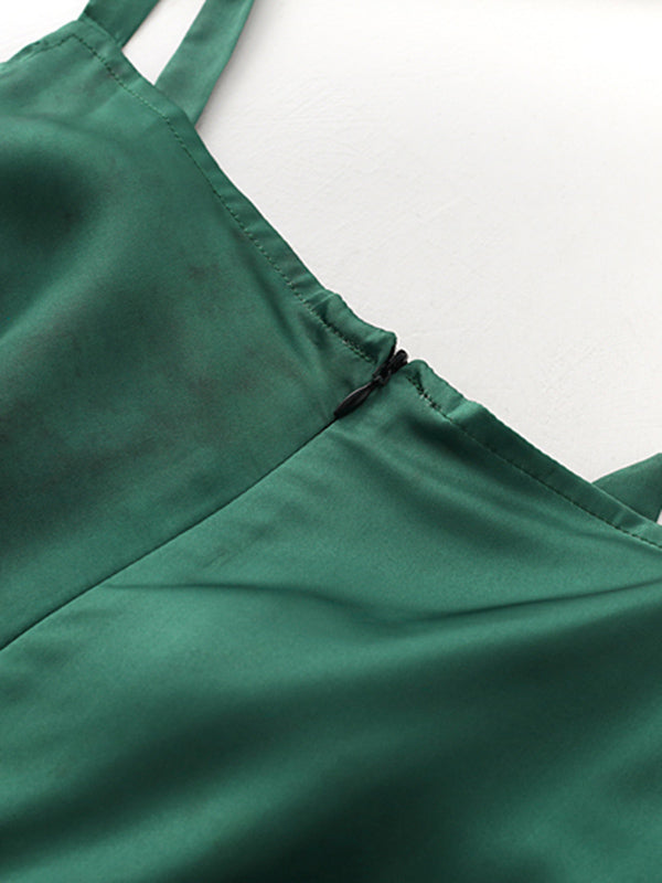 Stylish Printed Asymmetric Spaghetti-Neck Wide Leg Jumpsuits