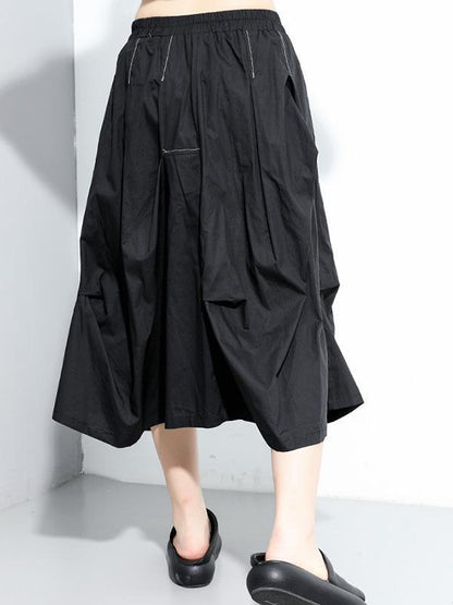 Original Solid Column A-Line Skirt