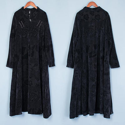 Buykud Elegant Comfortable Solid Color Warm Dress