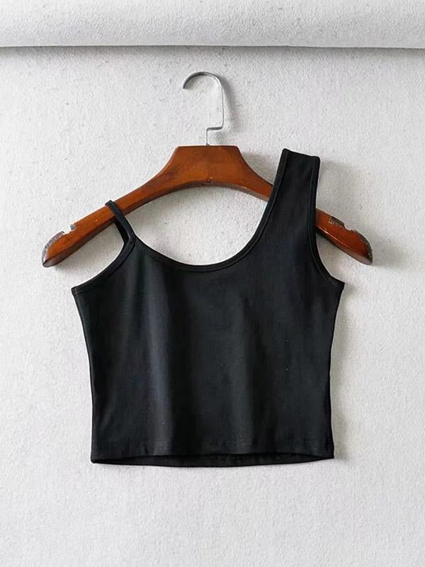 Sexy Solid Wrap Cropped Exposed Navel Vest Top