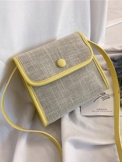 Linen Square One-shoulder Bag
