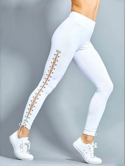 Bandage Solid Elastic Sexy Yoga Leggings