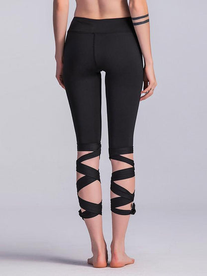 Sports Cross Tied Crop Leggings