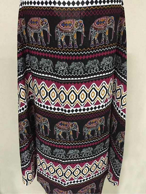 Fashion Bohemia Printed Half Sleeve Shawl Cover-up Tops
