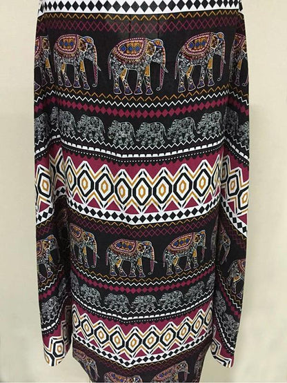 Fashion Bohemia Printed Half Sleeve Shawl Cover-up Tops