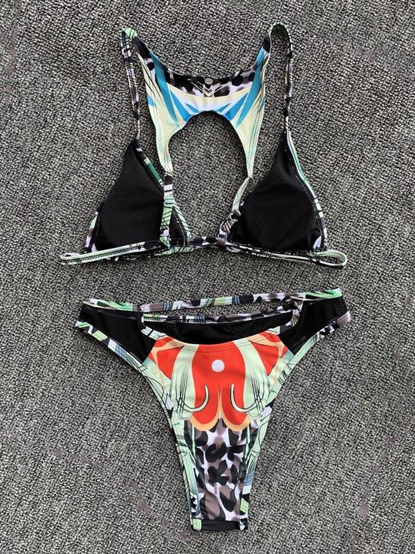 Split-Joint Triangle Split Bikini Swimsuit