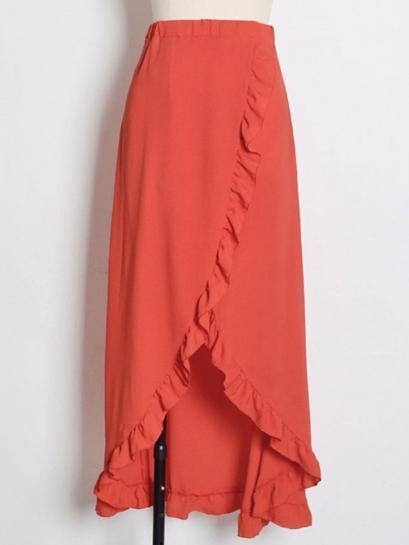 Pretty Falbala Split-front Skirt Bottoms