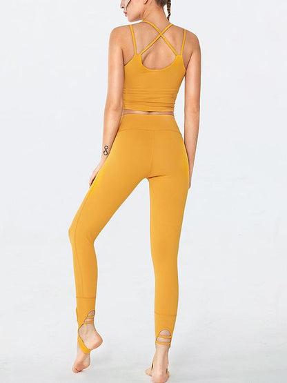 Solid Wrap Quick Dry Sports Bra Yoga Suits