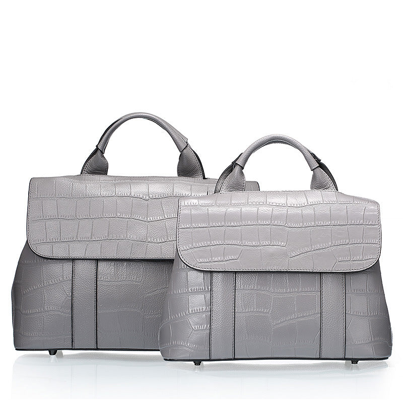 First layer cowhide stone pattern shoulder bag