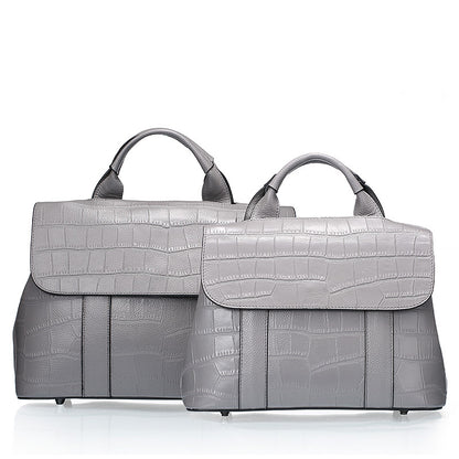 First layer cowhide stone pattern shoulder bag